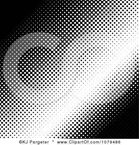 Clipart Black And White Halftone Dot Background 2 - Royalty Free Vector Illustration by KJ Pargeter