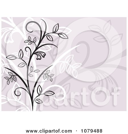 Clipart Purple Floral Vine Background - Royalty Free Vector Illustration by KJ Pargeter