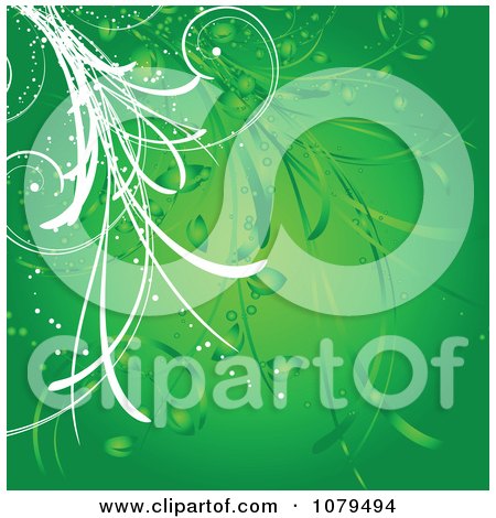 Clipart Green Floral Vine Background - Royalty Free Vector Illustration by KJ Pargeter