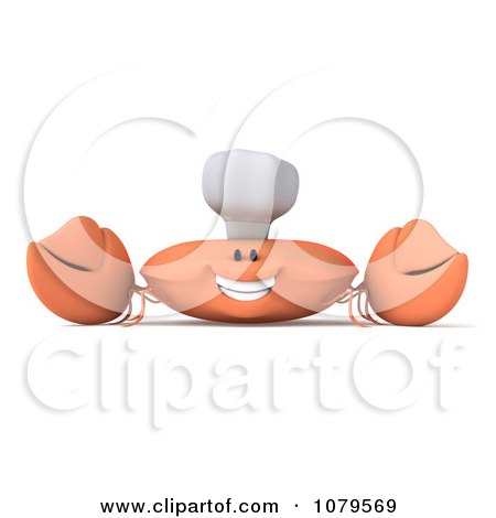 Clipart 3d Chef Crab - Royalty Free CGI Illustration by Julos