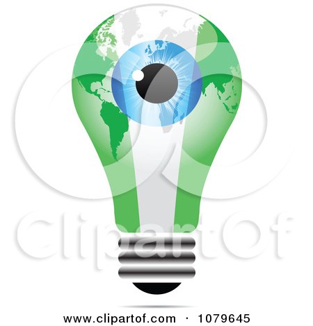 Clipart Blue Eye On A Nigerian Light Bulb - Royalty Free Vector Illustration by Andrei Marincas