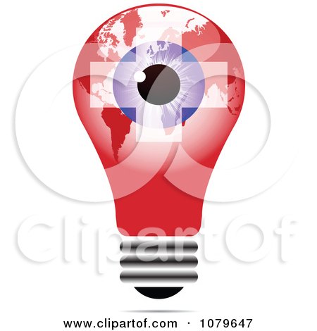 Clipart Blue Eye On A Swiss Light Bulb - Royalty Free Vector Illustration by Andrei Marincas