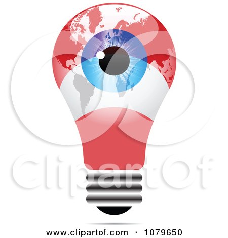 Clipart Blue Eye On An Austrian Light Bulb - Royalty Free Vector Illustration by Andrei Marincas