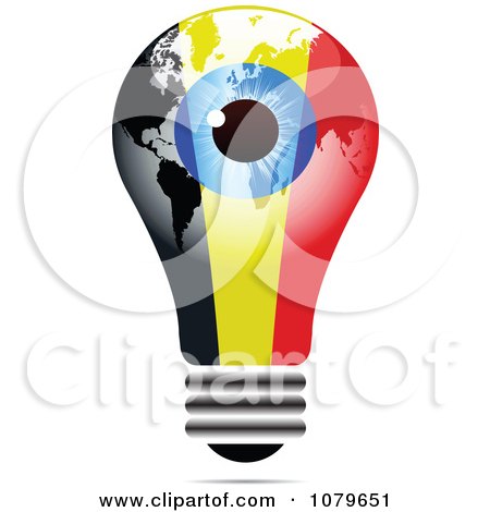 Clipart Blue Eye On A Belgium Light Bulb - Royalty Free Vector Illustration by Andrei Marincas