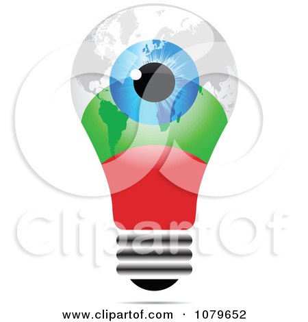 Clipart Blue Eye On A Bulgarian Light Bulb - Royalty Free Vector Illustration by Andrei Marincas