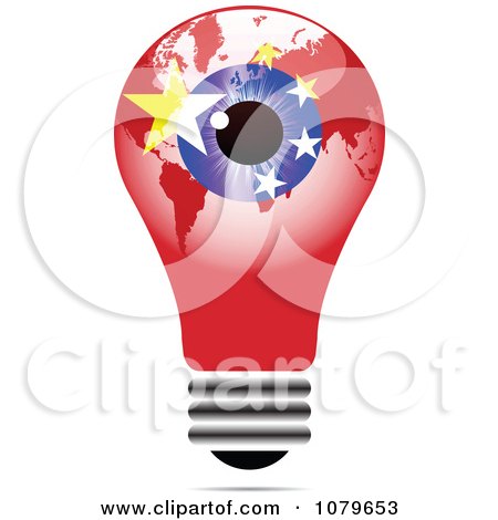 Clipart Blue Eye On A Chinese Light Bulb - Royalty Free Vector Illustration by Andrei Marincas