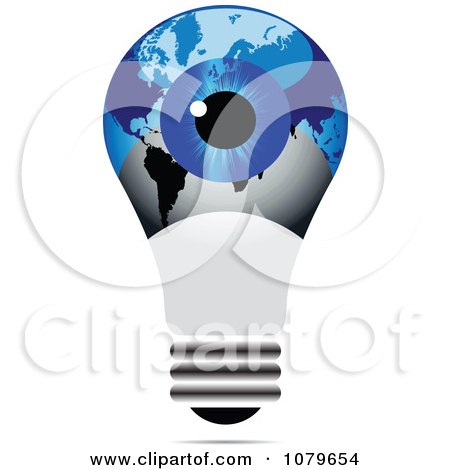 Clipart Blue Eye On An Estonian Light Bulb - Royalty Free Vector Illustration by Andrei Marincas