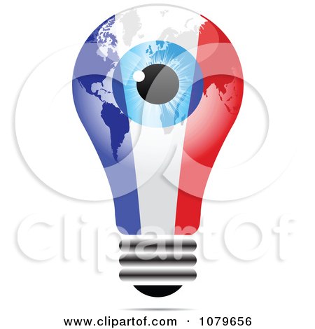 Clipart Blue Eye On A French Light Bulb - Royalty Free Vector Illustration by Andrei Marincas