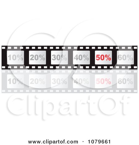 Clipart Film Strip With Discounts And Fifty Percent Highlighted - Royalty Free Vector Illustration by Andrei Marincas