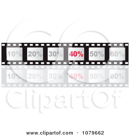 Clipart Film Strip With Discounts And Forty Percent Highlighted - Royalty Free Vector Illustration by Andrei Marincas