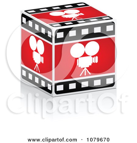 Clipart 3d Cinema Movie Camera Strip Box - Royalty Free Vector Illustration by Andrei Marincas