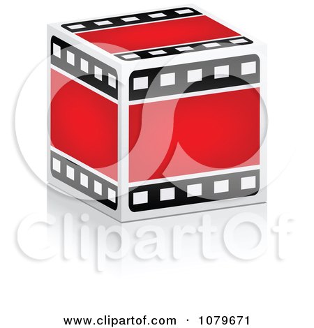 Clipart 3d Film Strip Box - Royalty Free Vector Illustration by Andrei Marincas