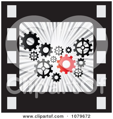 Clipart Gear Cog Film Strip - Royalty Free Vector Illustration by Andrei Marincas