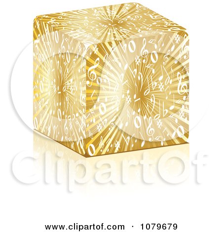 Clipart 3d Gold Music Box - Royalty Free Vector Illustration by Andrei Marincas