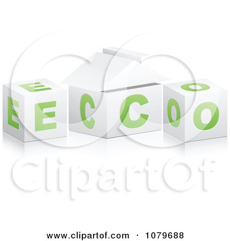 Clipart 3d Boxes Spelling Eco - Royalty Free Vector Illustration by Andrei Marincas
