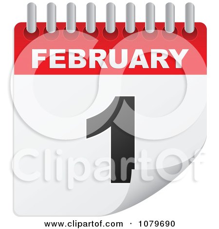 Clipart Turning February 1st Calendar - Royalty Free Vector Illustration by Andrei Marincas