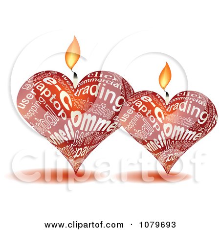Clipart 3d Red Heart Candles - Royalty Free Vector Illustration by Andrei Marincas
