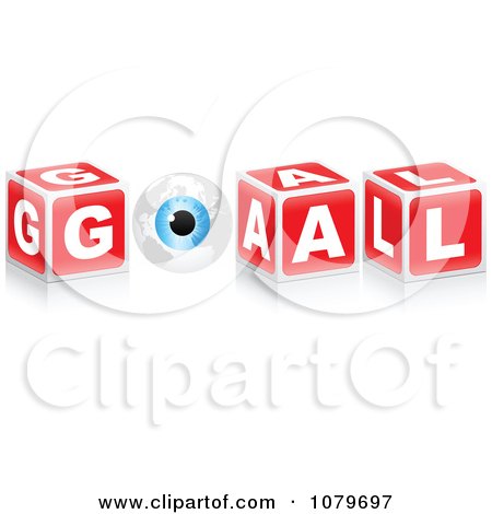 Clipart 3d Boxes And An Eye Spelling Goal - Royalty Free Vector Illustration by Andrei Marincas