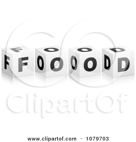 Clipart 3d Boxes Spelling Food - Royalty Free Vector Illustration by Andrei Marincas