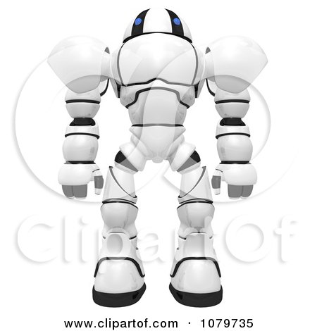 Clipart 3d Security Robot Standing - Royalty Free CGI Illustration by Leo Blanchette
