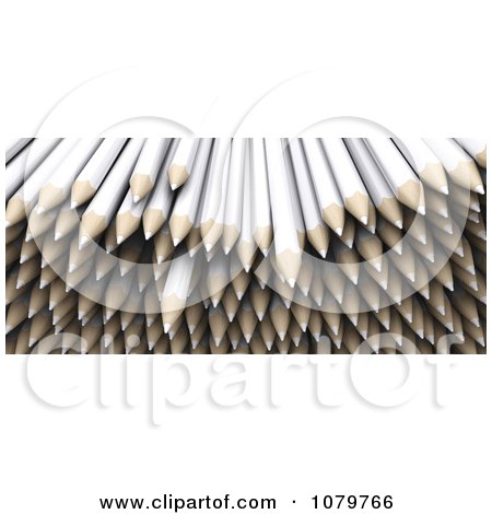 Clipart Pile Of 3d White Colored Pencils - Royalty Free CGI Illustration by KJ Pargeter