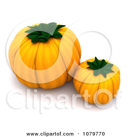 Clipart 3d Small And Large Pumpkins - Royalty Free CGI Illustration by KJ Pargeter