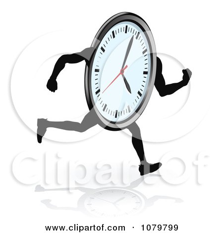 Clipart Running Clock And Reflection - Royalty Free Vector Illustration by AtStockIllustration