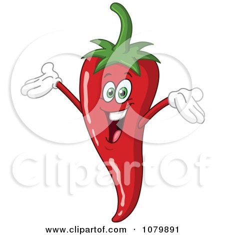 Clipart Happy Red Chili Pepper - Royalty Free Vector Illustration by yayayoyo