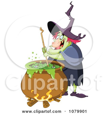 ugly cartoon witch face