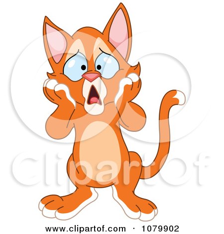 Clipart Scared Ginger Cat - Royalty Free Vector Illustration by yayayoyo