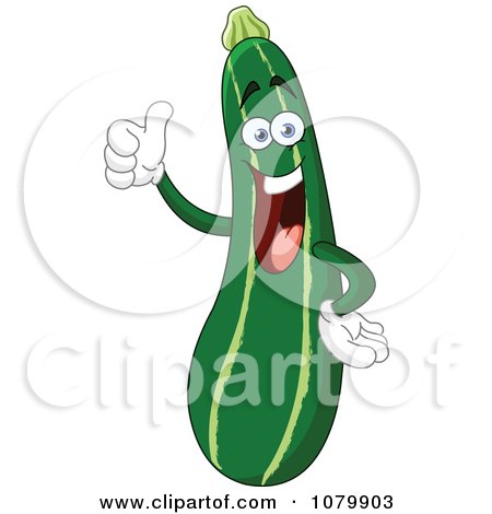 Clipart Happy Cucumber Holding A Thumb Up - Royalty Free Vector Illustration by yayayoyo