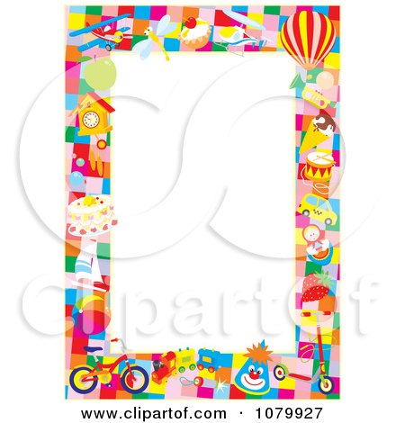 Clipart Toy Frame Around Copyspace - Royalty Free Vector Illustration by Alex Bannykh