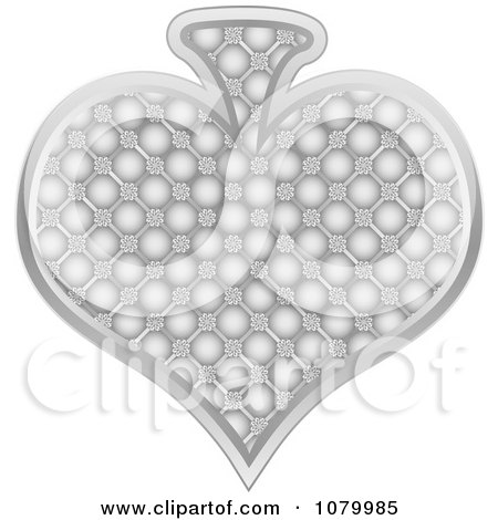 Clipart Silver Casino Spade Icon - Royalty Free Vector Illustration by Andrei Marincas