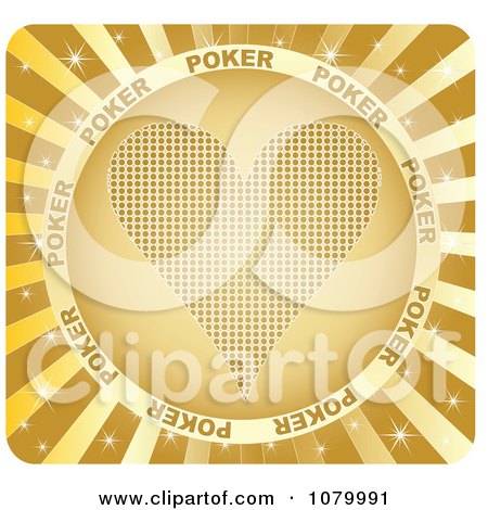 Clipart Gold Ray Casino Heart Icon - Royalty Free Vector Illustration by Andrei Marincas