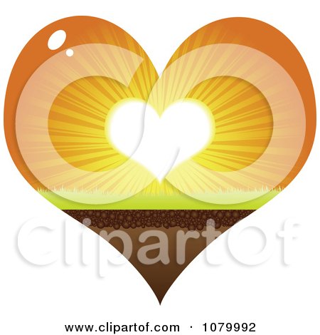 Clipart Heart Sunset - Royalty Free Vector Illustration by Andrei Marincas