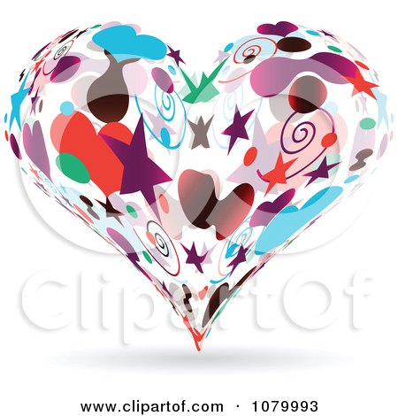 Clipart Heart Made Of Colorful Shapes - Royalty Free Vector Illustration by Andrei Marincas