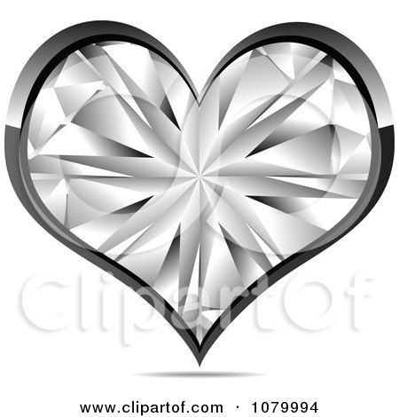 Clipart Silver And Crystal Heart - Royalty Free Vector Illustration by Andrei Marincas