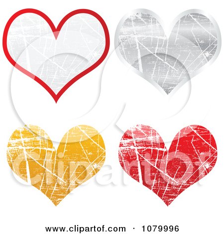 Clipart Grungy Scratched Hearts - Royalty Free Vector Illustration by Andrei Marincas