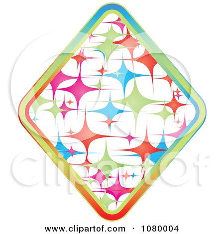 Clipart Colorful Sparkly Casino Diamond Icon - Royalty Free Vector Illustration by Andrei Marincas