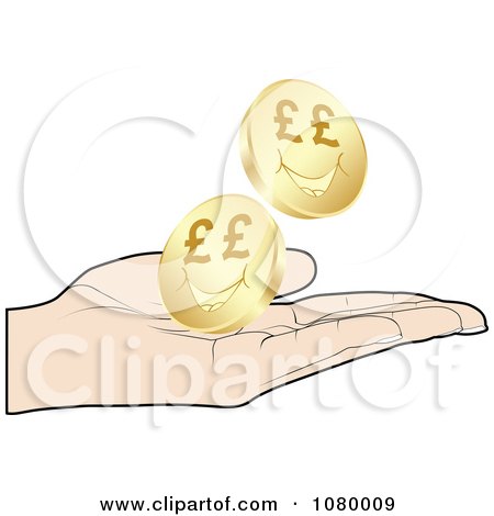 Clipart Hand Catching Gold Lira Coins - Royalty Free Vector Illustration by Andrei Marincas