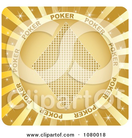 Clipart Gold Ray Casino Diamond Icon - Royalty Free Vector Illustration by Andrei Marincas