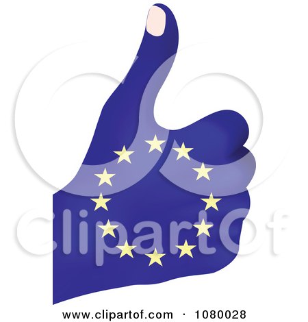 Clipart Blue European Thumbs Up Hand - Royalty Free Vector Illustration by Andrei Marincas