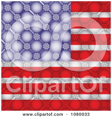 Clipart American Flag With A Floral Bubble Pattern - Royalty Free Vector Illustration by Andrei Marincas