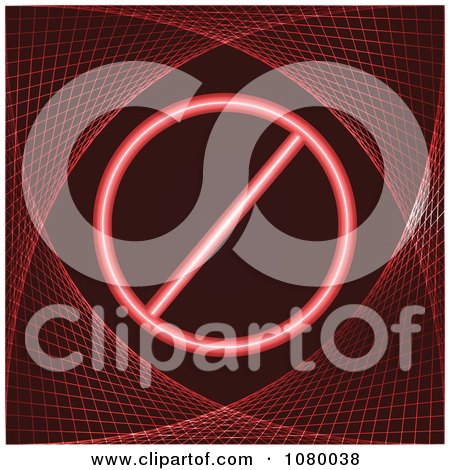 Clipart Red Neon Forbidden Symbol - Royalty Free Vector Illustration by Andrei Marincas