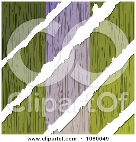 Clipart Rips Through A Wooden Nigerian Flag - Royalty Free Vector Illustration by Andrei Marincas