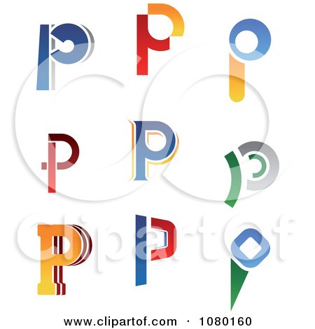 Clipart Abstract Letter P Logos - Royalty Free Vector Illustration by Vector Tradition SM