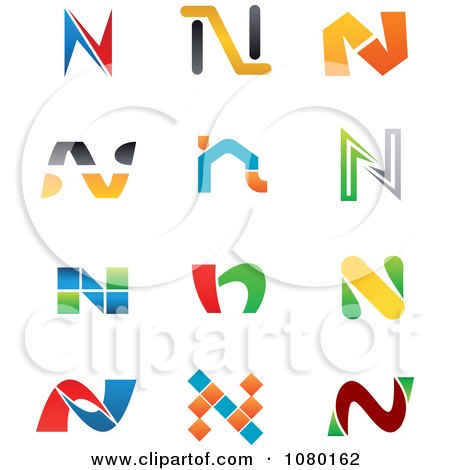 Clipart Abstract Letter N Logos - Royalty Free Vector Illustration by Vector Tradition SM