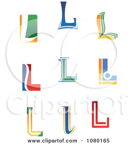 Clipart Colorful Abstract Letter L Logos - Royalty Free Vector Illustration by Vector Tradition SM