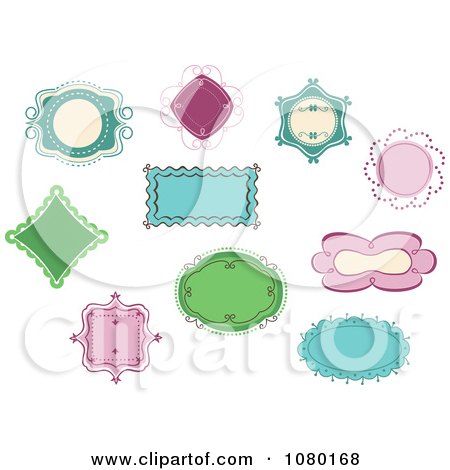 Clipart Set Of Colorful Frames And Labels - Royalty Free Vector Illustration by Vector Tradition SM