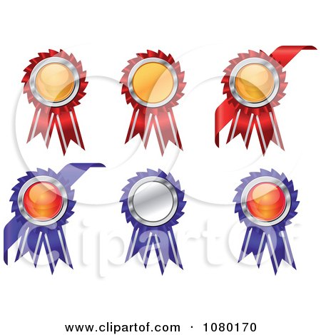 Clipart Set Of Blue And Red Award Ribbons - Royalty Free Vector Illustration by Vector Tradition SM